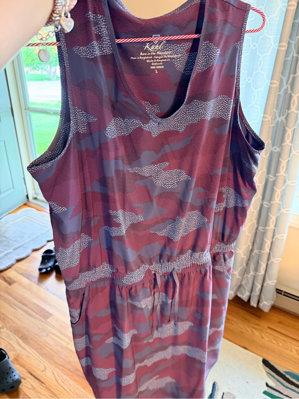 Kuhl Women's Sleeveless dress  in Burgundy and Gray Camouflage